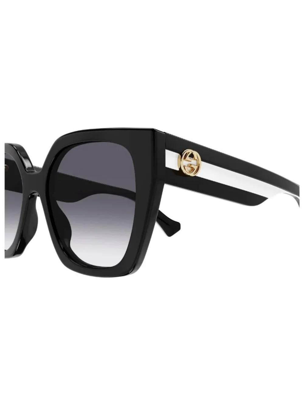 New Gucci Women's Sunglasses Black Square Grey Lens Acetate Frame GG1300S 004 55